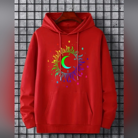 Rainbow Sun and Moon Hoodie - Picture 1 of 4